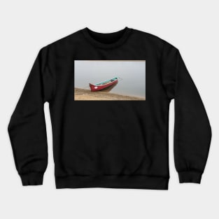 Fishing boat in backwaters India Crewneck Sweatshirt